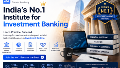 India’s No.1 Institute for Investment Banking banner featuring finance study materials, stock market charts, business district background, and Manaslu Career Academy branding. Short Alt Text (Accessibility): Investment Banking institute promotional banner OG Title (Social Sharing): India’s No.1 Institute for Investment Banking OG Description: Build a successful investment banking career with expert-led finance training, financial modeling, valuation, and practical case studies at Manaslu Career Academy. Increase memory for more relevant answers